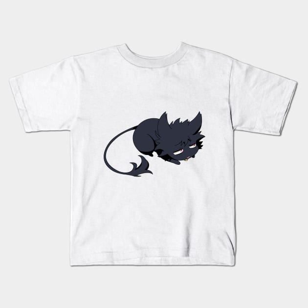 Servamp - Kuro Black Cute Cat Kids T-Shirt by oneskyoneland